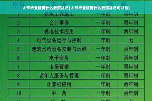 大专毕业证有什么政策补贴(大专毕业证有什么政策补贴可以领)