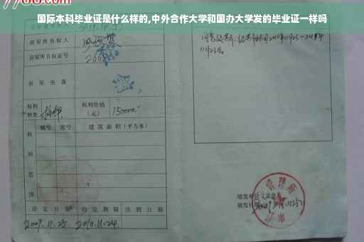 国际本科毕业证是什么样的,中外合作大学和国办大学发的毕业证一样吗