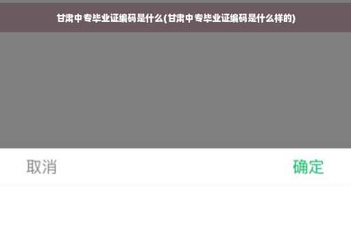 甘肃中专毕业证编码是什么(甘肃中专毕业证编码是什么样的)