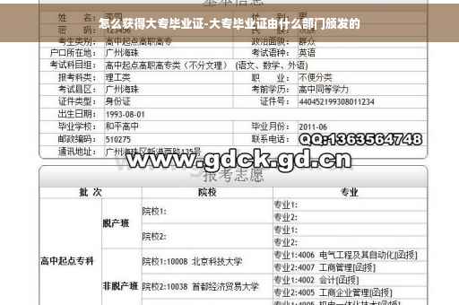 怎么获得大专毕业证-大专毕业证由什么部门颁发的