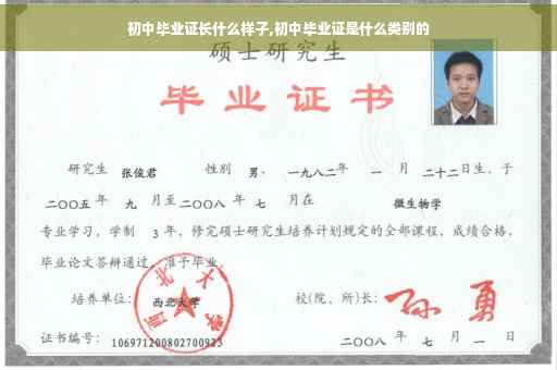 初中毕业证长什么样子,初中毕业证是什么类别的