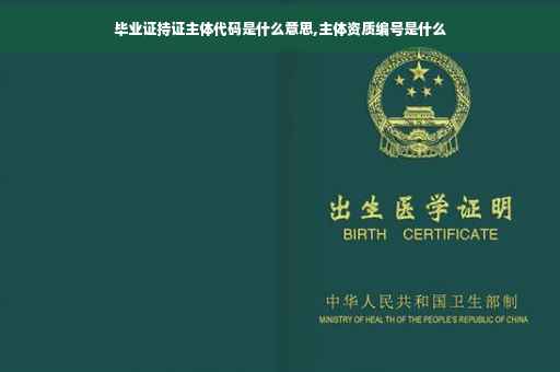 毕业证持证主体代码是什么意思,主体资质编号是什么