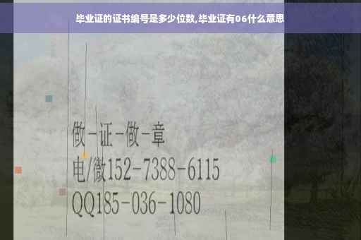 毕业证的证书编号是多少位数,毕业证有06什么意思