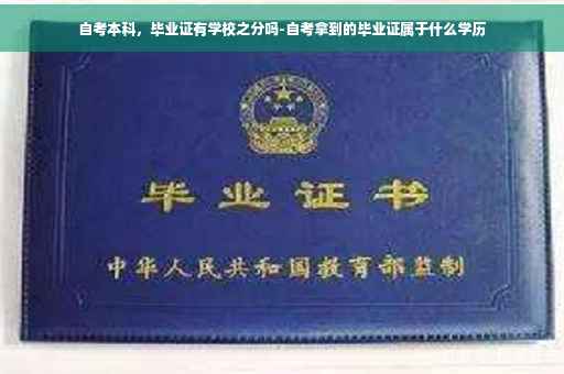 自考本科，毕业证有学校之分吗-自考拿到的毕业证属于什么学历