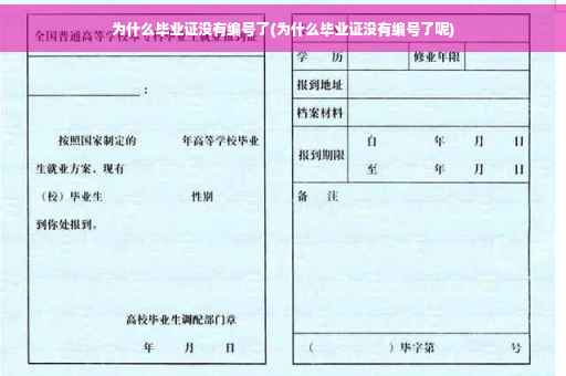 为什么毕业证没有编号了(为什么毕业证没有编号了呢)