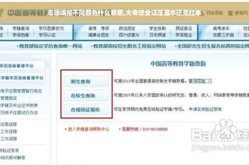 志愿填报不同颜色什么意思,大专毕业证是蓝本还是红本