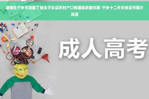 湖南省宁乡市领取了独生子女证农村户口有哪些政策优惠-宁乡十二中毕业证书图片高清
