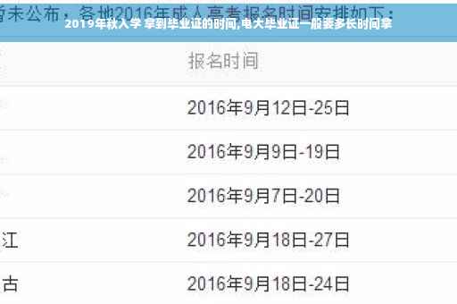 2019年秋入学 拿到毕业证的时间,电大毕业证一般要多长时间拿