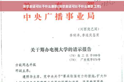 没毕业证可以干什么兼职(没毕业证可以干什么兼职工作)