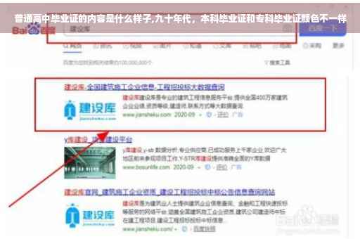 普通高中毕业证的内容是什么样子,九十年代，本科毕业证和专科毕业证颜色不一样