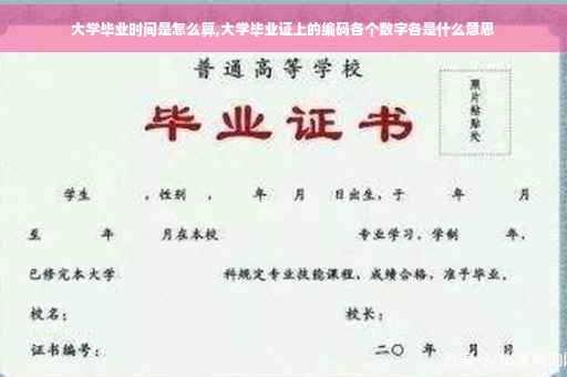 大学毕业时间是怎么算,大学毕业证上的编码各个数字各是什么意思