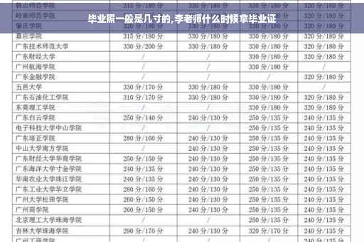 毕业照一般是几寸的,李老师什么时候拿毕业证