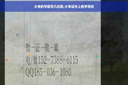 大专的学籍号几位数,大专证书上有学号吗