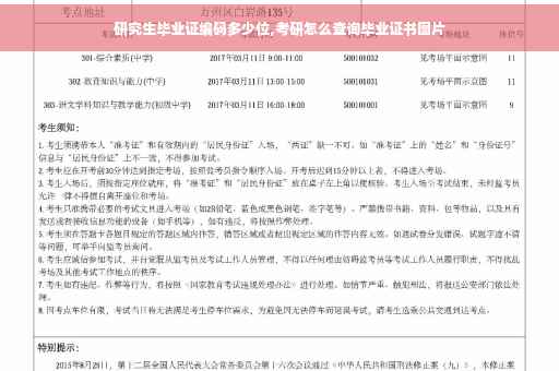 研究生毕业证编码多少位,考研怎么查询毕业证书图片