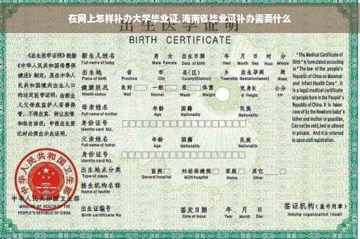 在网上怎样补办大学毕业证,海南省毕业证补办需要什么