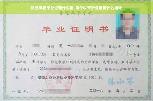 职业学校毕业证有什么用-考个中专毕业证有什么用处