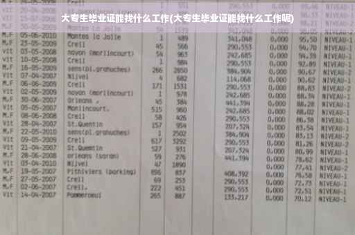 大专生毕业证能找什么工作(大专生毕业证能找什么工作呢)