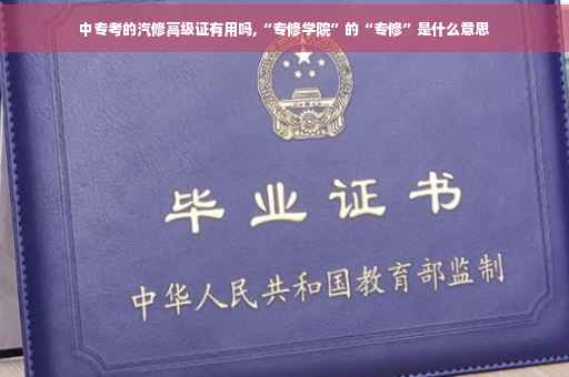 中专考的汽修高级证有用吗,“专修学院”的“专修”是什么意思