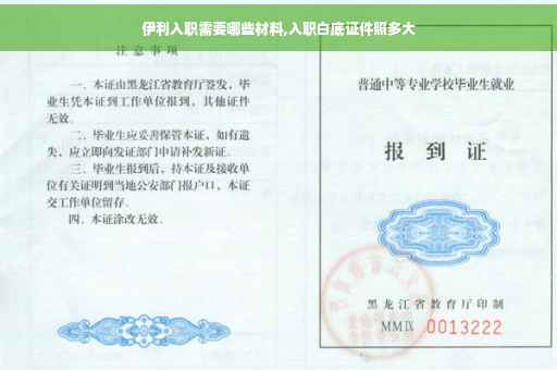 伊利入职需要哪些材料,入职白底证件照多大