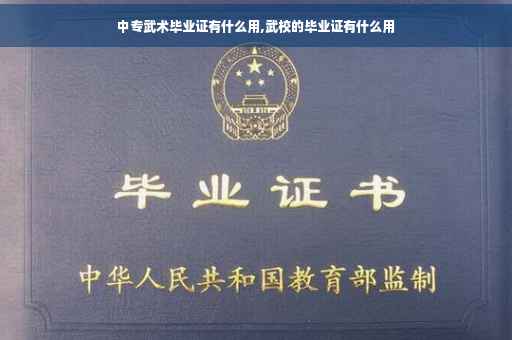 中专武术毕业证有什么用,武校的毕业证有什么用