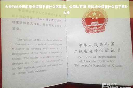 大专的毕业证和毕业证明书有什么区别吗，公司认可吗-专科毕业证有什么样子图片大全