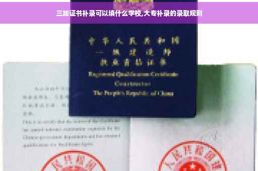三加证书补录可以填什么学校,大专补录的录取规则