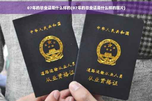 07年的毕业证是什么样的(07年的毕业证是什么样的图片)