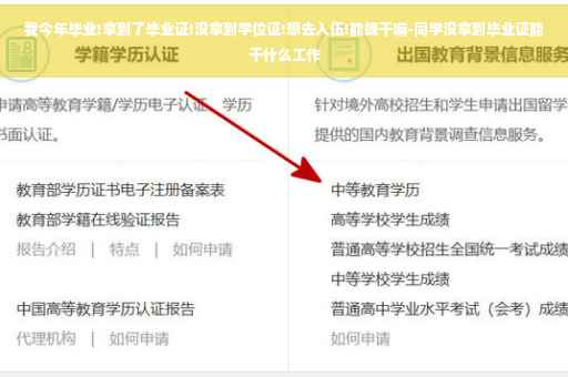 我今年毕业!拿到了毕业证!没拿到学位证!想去入伍!能提干嘛-同学没拿到毕业证能干什么工作