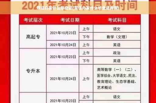 双证办发什么毕业证(双证办发什么毕业证有用)