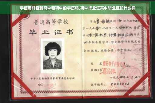 学信网能查到高中和初中的学历吗,初中毕业证高中毕业证长什么样