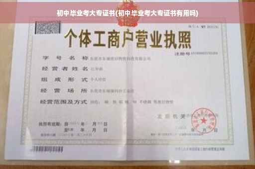 初中毕业考大专证书(初中毕业考大专证书有用吗)