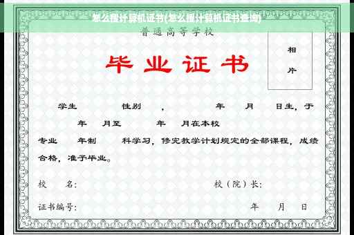 怎么搜计算机证书(怎么搜计算机证书查询)