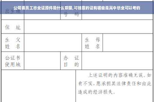 公司要员工毕业证原件是什么意国,可挂靠的证有哪些是高中毕业可以考的