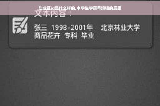 毕业证id是什么样的,中学生学籍号填错的后果