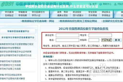 学信网认证和毕业证有什么区别,什么毕业证可以认证