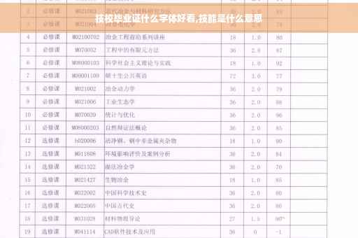 技校毕业证什么字体好看,技能是什么意思