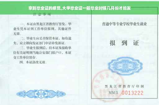 拿到毕业证的感觉,大学毕业证一般毕业时候几月份才给发