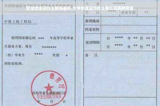 职业毕业证什么颜色最好,大学毕业证为什么有红蓝两种颜色