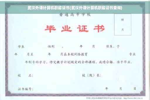 武汉外语计算机职称证书(武汉外语计算机职称证书查询)