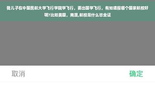 我儿子在中国民航大学飞行学院学飞行，要出国学飞行，有知道报哪个国家航校好呢?比如美国，南澳,航校是什么毕业证