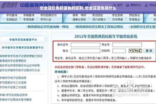毕业证红色和蓝色的区别,毕业证蓝色是什么