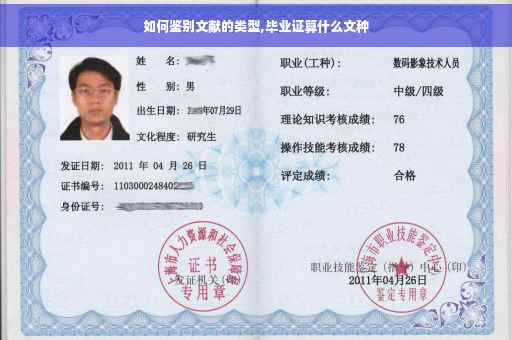 如何鉴别文献的类型,毕业证算什么文种