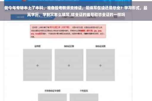 我今年专转本上了本科，准备报考教师资格证，是填写在读还是毕业？学习形式，最高学历，学制又怎么填写,结业证的编号和毕业证的一样吗