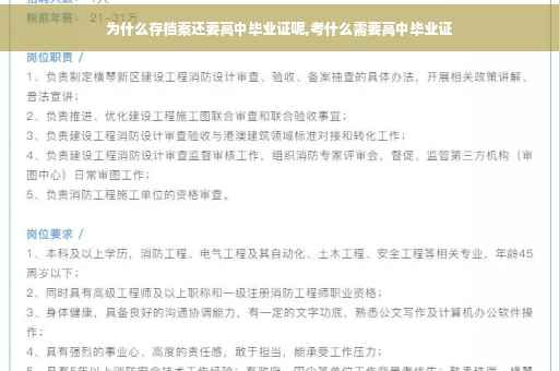为什么存档案还要高中毕业证呢,考什么需要高中毕业证