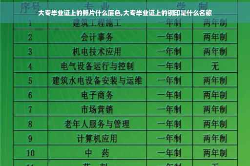 大专毕业证上的照片什么底色,大专毕业证上的钢印是什么名称