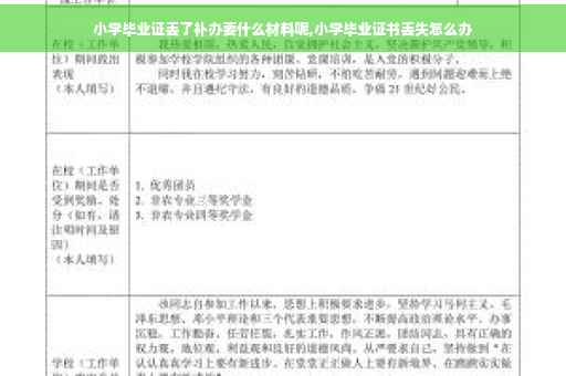 小学毕业证丢了补办要什么材料呢,小学毕业证书丢失怎么办