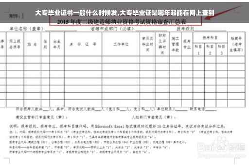 大专毕业证书一般什么时候发,大专毕业证是哪年起能在网上查到