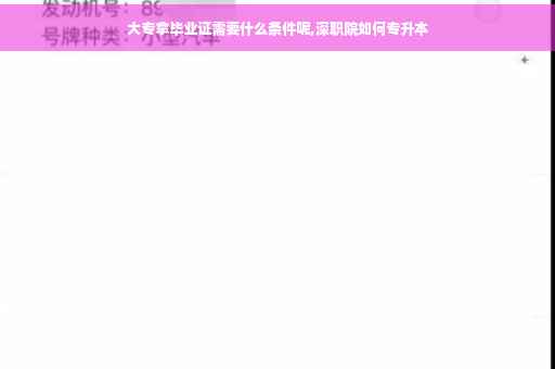 大专拿毕业证需要什么条件呢,深职院如何专升本