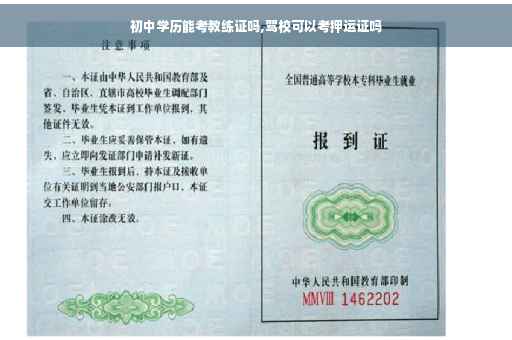 初中学历能考教练证吗,驾校可以考押运证吗