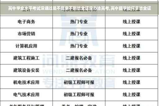 高中学业水平考试没通过是不是拿不到毕业证没办法高考,高中辍学如何拿毕业证
